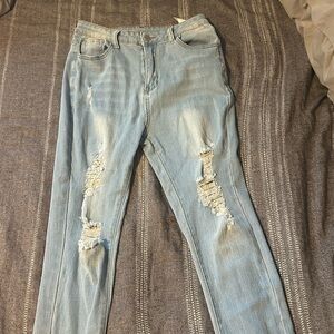 Distressed Light Blue Jeans